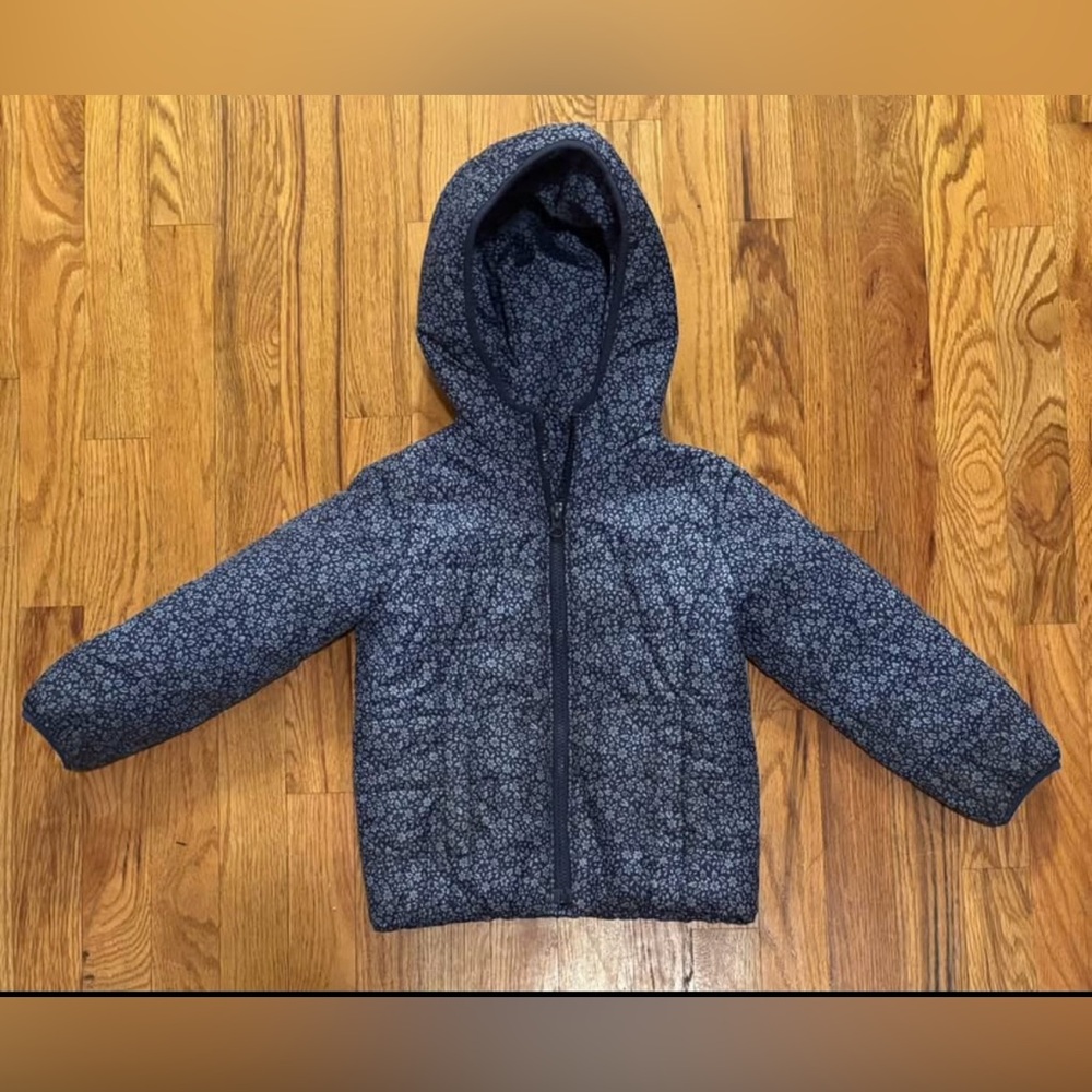 GAP Blue Puffer Jacket with Hood and Insulated Sleeves